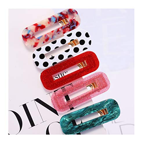 9PCS Acrylic Hair Clips Glitter Hair Barrettes Fashion Leopard Print Hairpins Vintage Hair Accessories for Women Girls (Gold Duckbill Clips)