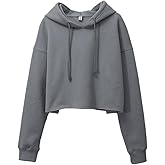 Amazhiyu Women's Cropped Hoodies Long Sleeves Fleece Crop Top Sweatshirt with Hooded