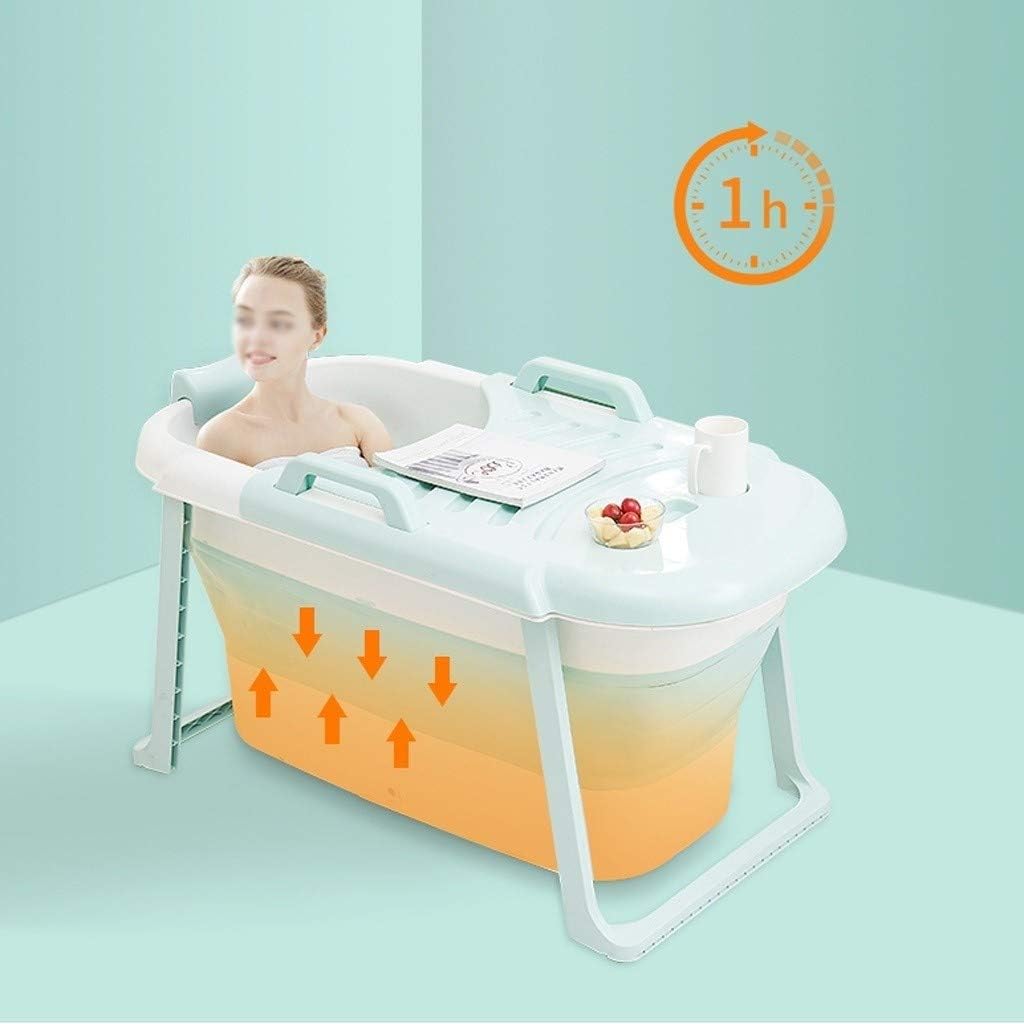 CHICTI Portable Adult Bathtub, Folding Plastic With Lid Baby Swimming Pool Children Bath Barrel Household Large Tub