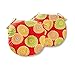 Greendale Home Fashions Round Indoor/Outdoor Bistro Chair Cushion, 15-Inch, Flowers on Red, Set of 2