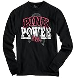 Breast Cancer Awareness Long Sleeve T Shirt PINK Power Fight Ribbon Tee