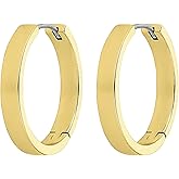 gorjana - Rose Hoops 13/16" - 18k Gold Plated Brass - Hinge Closure - Surgical Steel Post - Timeless Elegant Design - Daily Earring Wear
