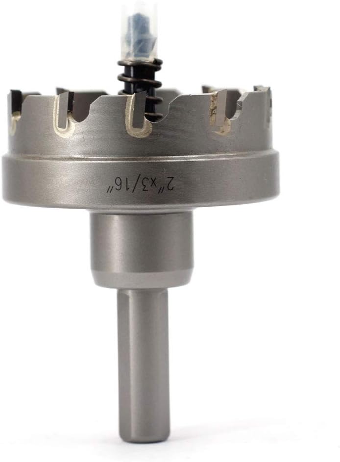 Hole Saw TCT JESTUOUS 2 Inch Cutting Diameter 3/16 Cutter Depth 3/8 Shank Dia Carbide Tipped Tooth Round Drill Bit Kit Cutter for Stainless Steel Metal Wood