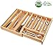 DEIK Bamboo Drawer Organizer, Expandable Cutlery Tray and Utensil Organizers Tray, Adjustable Kitchen Drawer Divider, Flatware and Silverware Cutlery Drawer for Utensil Storage