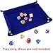 SIQUK Double Sided Dice Tray, Folding Rectangle PU Leather and Dark Blue Velvet Dice Holder