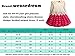 WEONEDREAM Baby Girls' Party Dress with Long Sleeves Striped Crochet Flower Patchwork (4T(120), white hot pink)