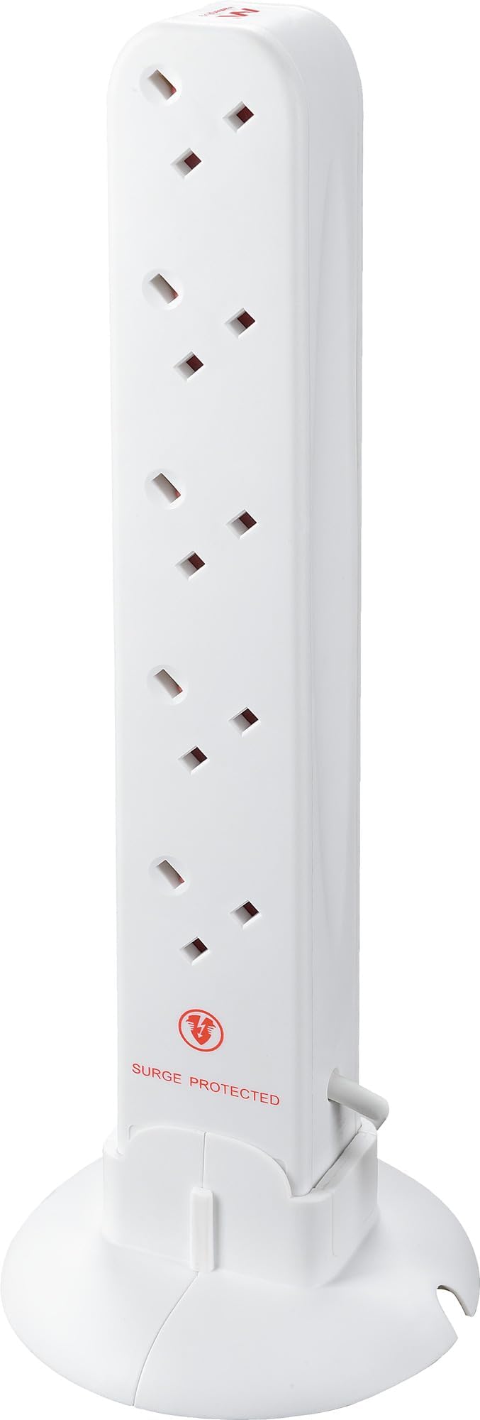 Masterplug Ten Socket Surge Protected Extension Tower 1m White