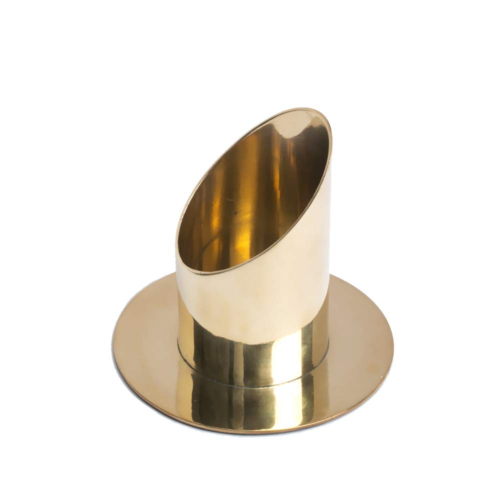 NKlaus Candlestick 10cm high Candlestick for pillar candles up to Ø 5cm Brass candlestick christening communion wedding 2825