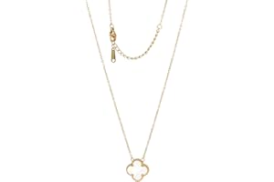 POLYREAL Lucky Clover Necklace For Women Girls, 18K Gold Plated Cute Fashion Simple Girls Titanium Steel Hypoallergenic Penda
