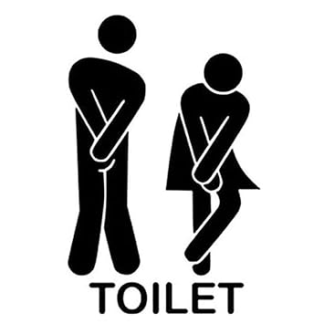 EROSPA® Türaufkleber Wandaufkleber Sticker Toilet - Toilette WC - Schwarz