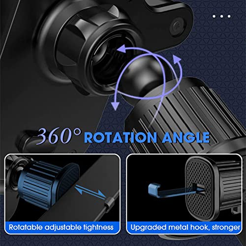 HULPPRE Car Phone Holder Mount for Transversal/Vertical Vent, [Upgraded Never Fall Metal Clip] Handsfree Cell Phone Holder for Car,Compatible With All Phones