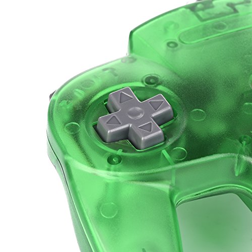 2 Pack Classic Controller for N64 Gaming, miadore Wired Retro Game Pad Joystick Remote Joypad for N64 Video Game System N64 Console - Jungle Green