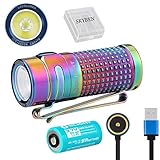Olight S1R II 1000 Lumens Titanium XM-L2 Neutral White LED 4800K Rechargeable EDC Flashlight-Limited Edition IMR16340 Powered Side-switch EDC Flashlight with Battery and SKYBEN Battery Case (Spring)