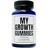 Evan Alexander Grooming My Growth Gummies | Healthy Hair & Beard Growth Support | Stronger Hair Follicles & Better Skin | Strawberry & Coconut Flavor | Vitamins C, D3, B6, B12 & Biotin | 60 Gummies