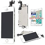 Screen Replacement For iPhone 5S LCD Touch Display - White Recyco Full Set Digitizer Assembly With Home Button and Camera + Free Screen Protector