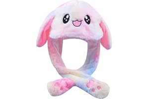 CICITOYWO Funny Plush Animal Hat Ear Moving Jumping Hats Cute Cap Unisex Gift for Kids Adults Party Halloween Christmas