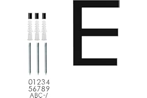 roslyong Floating House Number 6 Inch, Modern Outdoor Address Sign, Acrylic Solid Address Numbers with Nail Kit, Black Letter E