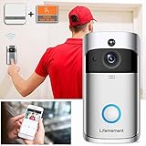 Wireless Doorbell WiFi Smart Video Doorbell 720P HD Smart Security Camera Doorbell With Realtime Push Alerts Watchdog Surveillance System Night Vision
