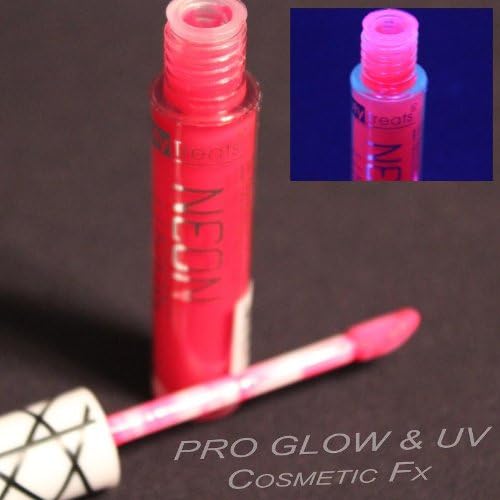 RED NEON UV Reactive Lip Gloss, Rave Lip Gloss, Black Light