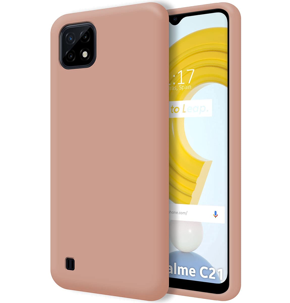 Tumundosmartphone Ultra Soft Liquid Silicone Case for Realme C21 Pink