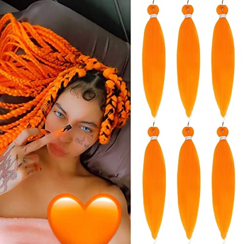 Orange Braiding Hair 6 Pcs 26 Inches Crochet Braids