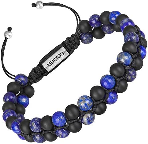 Xikeo Mens Lava Rock Bracelet, Tiger Eye Bead Bracelet for Men Natural Stone Yoga Essential Oil Bracelets for Gift