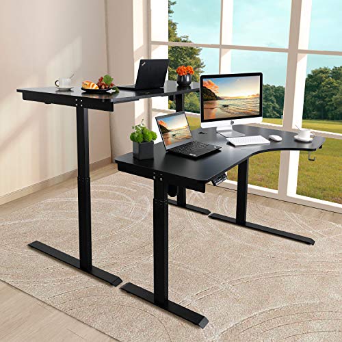 AuAg Electric Standing Desk L Shape, Height Adjustable L Desk, Stand up