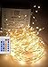 Qualizzi Starry Lights 60 Feet Xx-Long / 360 LEDs with Remote Control Dimmer. Warm White Lights on Copper Wire String. Fading Fairy Effects. White 110/220v Pw Adaptor