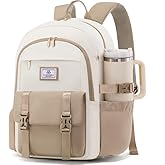 LOVEVOOK School Backpack for Girls Boys,Bookbag for Teen with Pouch Pocket for Large Capacity Cup, Waterproof School Bookbag, Preppy Backpack Travel Daypack with 15.6 inch Laptop Compartment