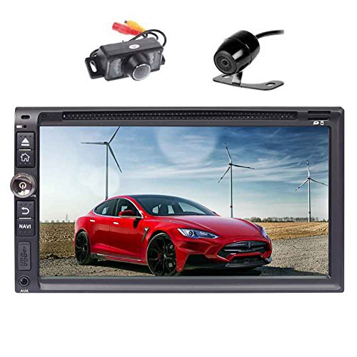 Front & Backup Camera included! EinCar Android 6.0 Quad Core Car Stereo Radio Receiver with GPS Navigation Double Din 6.95   Touch Screen Car DVD CD Player Support AM/FM Autoradio/Bluetooth/Mirror-lin