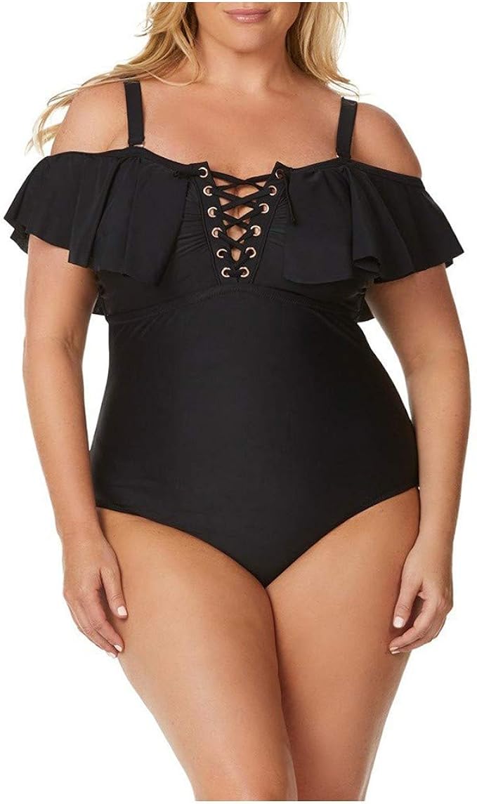 cold shoulder one piece swimsuit
