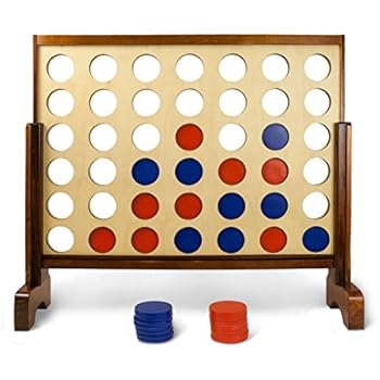 Giant 4 Connect in a Row with Carrying Case and Stained and Finished Legs and Frame