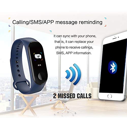 DDSKY 0.96 IPS LCD Color Screen Smart Bracelet Watch, Bluetooth Sports Health Watches with G-Sensor/Fitness Tracker/Heart Rate/Blood Pressure Monitor Watch IP67 Waterproof for Android iOS (Blue)