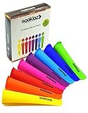 Saakiaz Ice Pop Silicone Molds With Attached Lid| | Set Of 8 Playful Molds| Easy To Use And Super Fun, Multi-Color Popsicle Maker Set| 100% FDA Approved, BPA-Free, Food Grade Silicone (8, Classic)