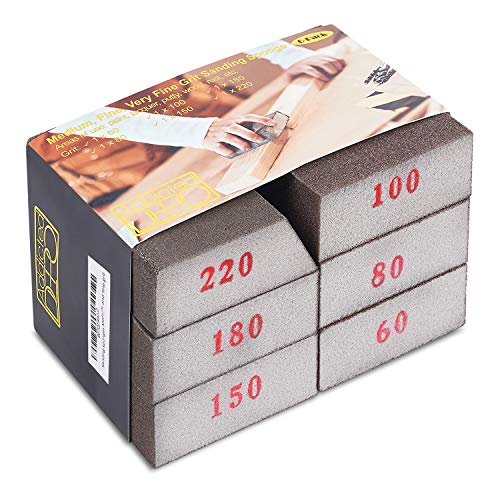 Sanding Sponges 6 Pack by Addicted DEPO - Sanding Block Assortment for Wall - Foam Drywall Sand Blocks - Reusable Sandpaper Sponge Pads for Wood - Fine, Medium & Coarse Grit (60/80/100/150/180/220) - Thumbnail 2