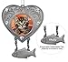BANBERRY DESIGNS Cat Photo Memorial Ornament - Heart Shaped Photo Ornament with Hanging Fish Charm - Pet Sympathy Gift - in Memory of Cat - Pet Memorial Gift
