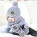 Baby Hood Scarf, Misaky Winter Baby Kids Girls Boys Warm Woolen Coif Caps Hats (Gray)