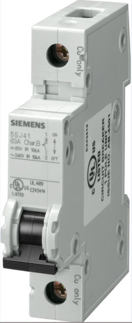 60 VDC 240 VAC UL 489 Rated DIN Rail Mounted Siemens 5SJ41356HG40