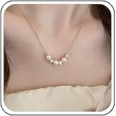 Aneneiceera Vintage Pearl Choker Necklace Silver Crystal Bead Collar Necklaces Short Beaded Necklaces Seed Beads Necklace Chain Jewelry for Women