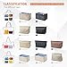 13 Pockets Purse Organizer Tote Insert Liner Bag with Anti-theft Keychain(M,Black)