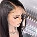 Transparente Lace 150% Density 13x6 Lace Front Wigs Human Hair Bleached Knots Invisible Deep Middle Part Straight Brazilian Remy Hair Wigs Pre Plucked With Baby Hairs For Black Women (20Inches)