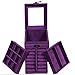KLOUD City Purple Three-Layer Jewelry Box/Organizer/Display Storage Case with Mirror