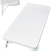 Neoaider Upgrade Wall Mounted Folding Table 31.5&rdquo;L x 15.7&rdquo;W, White | Laundry Folding Table with Heavy Duty Metal Collapsible Shelf Brackets, Wall Mounted Desk Fold Down for Small Spaces