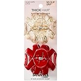 Scunci by Conair jaw claw clip set - hair accessories for women - claw clips for thick hair - Valentines Day - gifts for her - Gold Glitter and Red - 2 Count