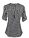 Oyamiki Women Casual V-Neck Long Sleeve Zip Up Shirt Chiffon Polka Dot Blouse Top