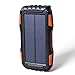 Soluser 25000mAh Portale Solar Power Bank Shockproof/Dustproof 2.1A USB Output Battery Bank, Outdoor Solar Charger Phone External Battery with Strong LED light for iPad iPhone Android cellphones