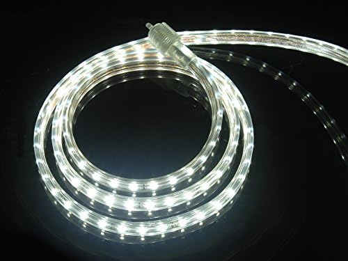 CBconceptUL Listed, 30 Feet, 3200 Lumen, 6000K Pure White, Dimmable, 110-120V AC Flexible Flat LED Strip Rope Light, 540 Units 3528 SMD LEDs, Indoor/Outdoor Use, Accessories Included, [Ready to use]