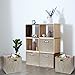 Posprica Storage Bins,11×11 Foldable Storage Cubes Boxes Container Closet Organizer Shelf Cabinet Bookcase,Thick Fabric Drawer Container - 4pcs,Coffee