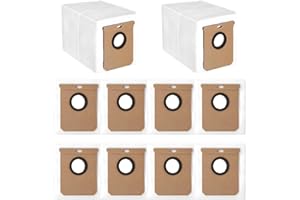 Vacking 10 Pack Large Capacity Dust Bags Compatible for Eufy L60, L60 Hybrid, L60 SES(5000Pa), L50, L50 SES(4000Pa) Self-Empty Station,for Airzeen V8 Pro Robot Vacuum Parts Replacement Accessories Kit
