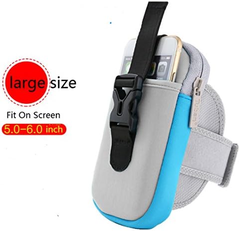 Sports Armband: Cell Phone Holder Case Arm Band Strap With Zipper Pouch/ Mobile Exercise Running Workout For Apple iPhone 6 6S Plus Touch Android Samsung Galaxy S5 S6 S7 Note 4 5 Edge LG HTC Pixelc